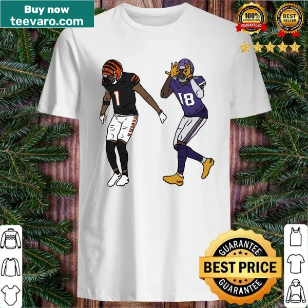 Illustration of Ja'marr Chase and Justin Jefferson performing the Griddy dance