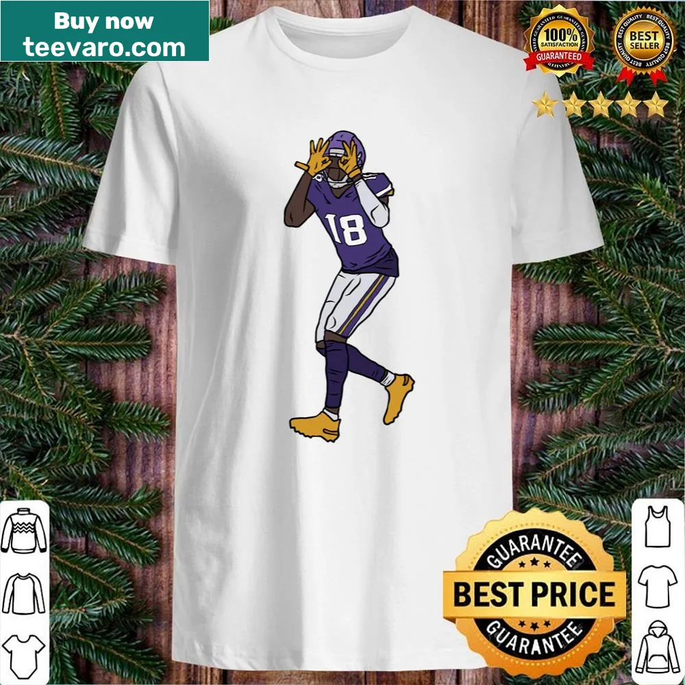 Justin Jefferson Celebration shirt with bold name design.