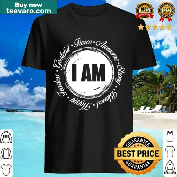 Shirt featuring a motivational quote in bold typography