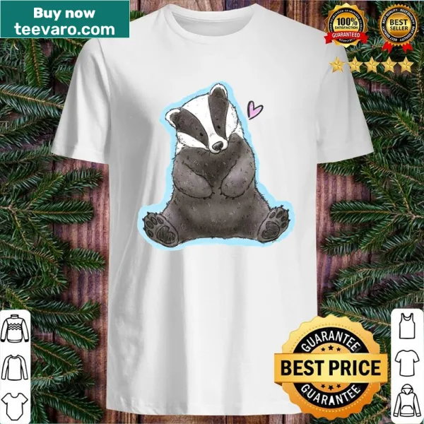 Illustration of a sitting badger on a casual shirt