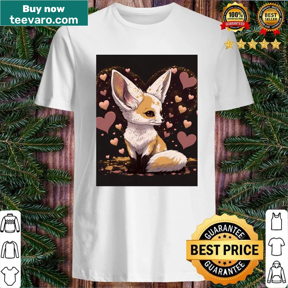 Illustrated fennec fox design celebrating wildlife and nature.