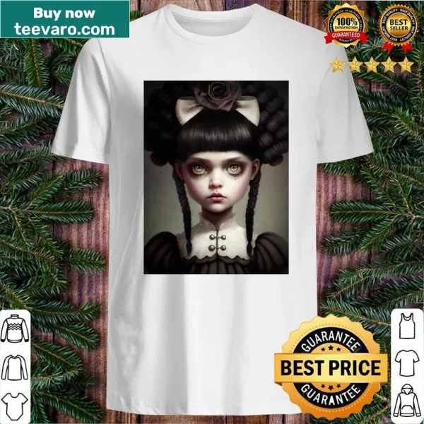 Charming shirt featuring 'Wednesday's Child' and a sugar doll illustration