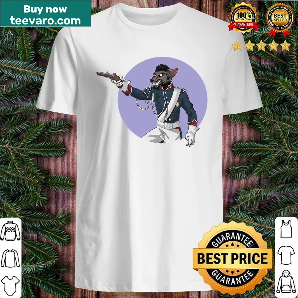 Shirt featuring a wolf illustration and 'Capitan Monastario' text