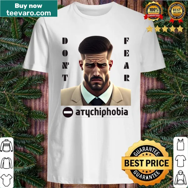 Line-art shirt illustrating Atychiphobia theme with motivational insights