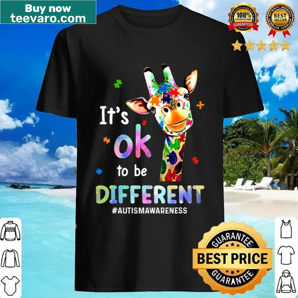 Giraffe illustration with text promoting autism acceptance