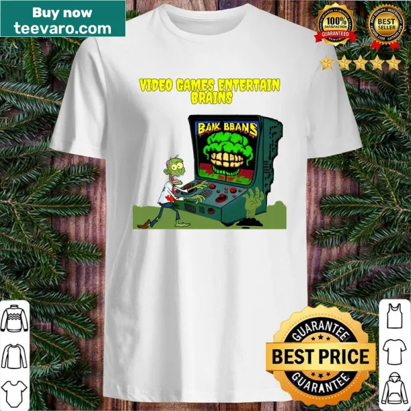 Zombie-themed shirt for gamers about video games and brain rot