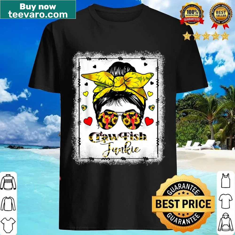 Graphic of a crawfish and sunflower on a fun shirt