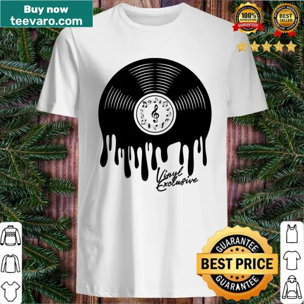 Retro design of a melted vinyl record on a shirt
