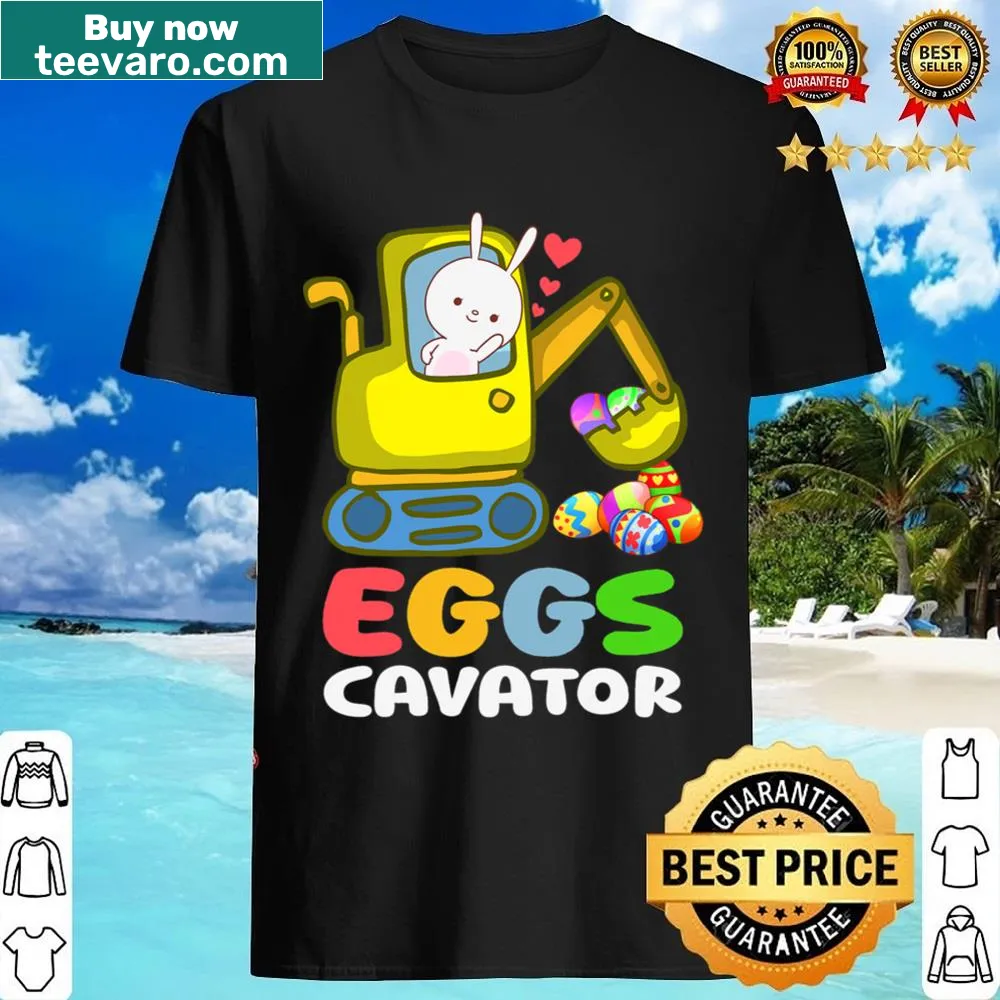 Cartoon bunny in excavator design for kids' shirt
