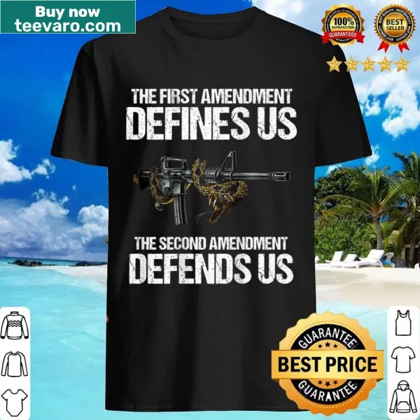 Text shirt with First and Second Amendment slogans