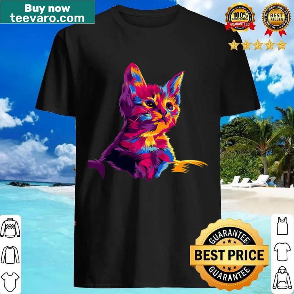 Whimsical kitten design on a shirt for cat lovers