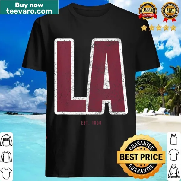 Vintage-style grey shirt with Los Angeles city text established 1850