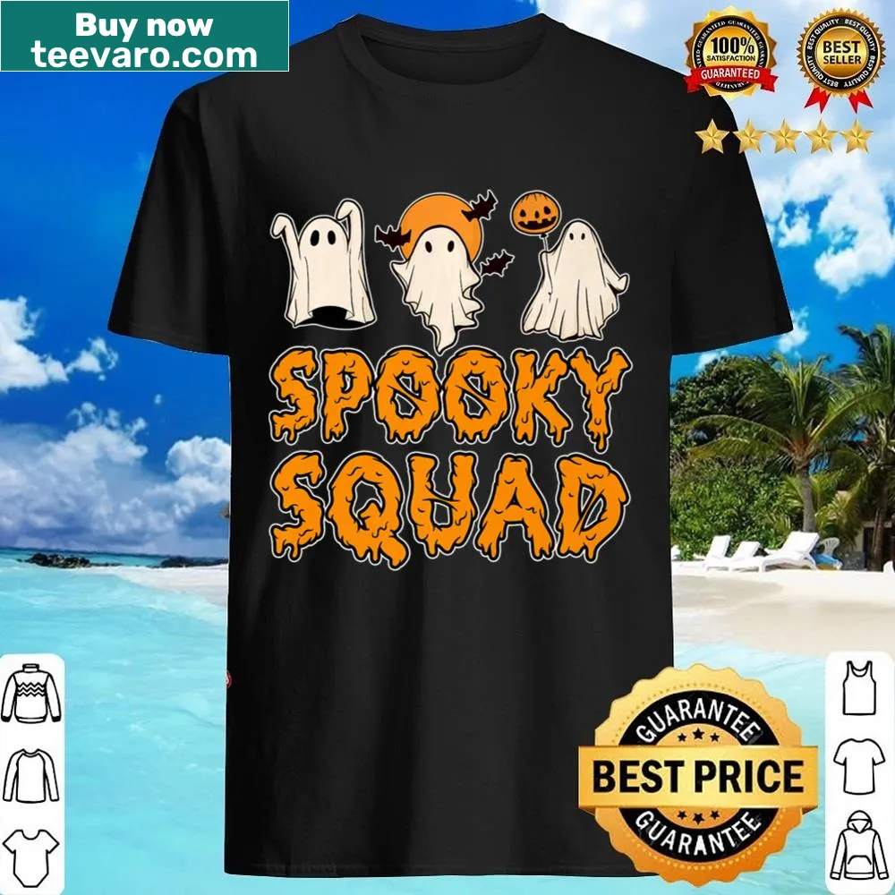Cartoonish design of a spooky squad ready for Halloween