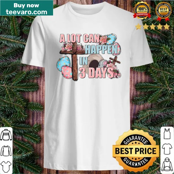 Easter-themed shirt featuring a cross and inspirational text