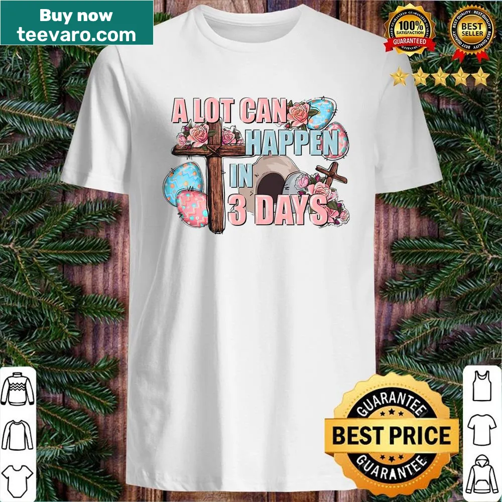 Easter-themed shirt featuring a cross and inspirational text