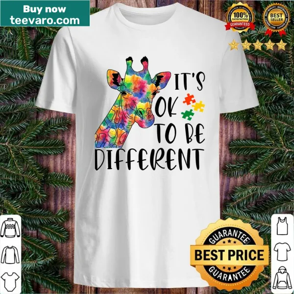 Giraffe illustration on a shirt promoting autism awareness for kids