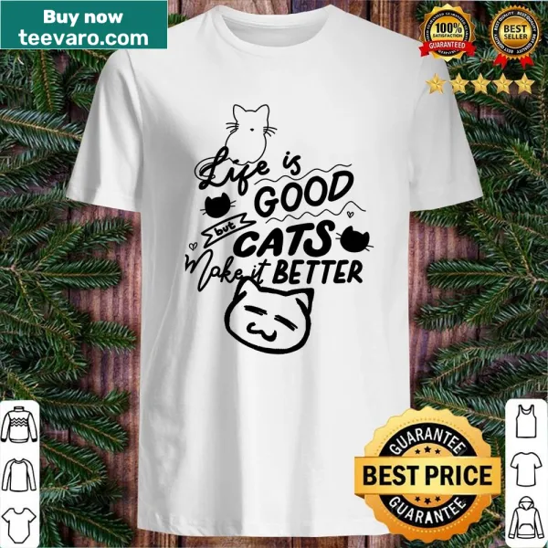 Shirt featuring a collection of beautiful cat illustrations