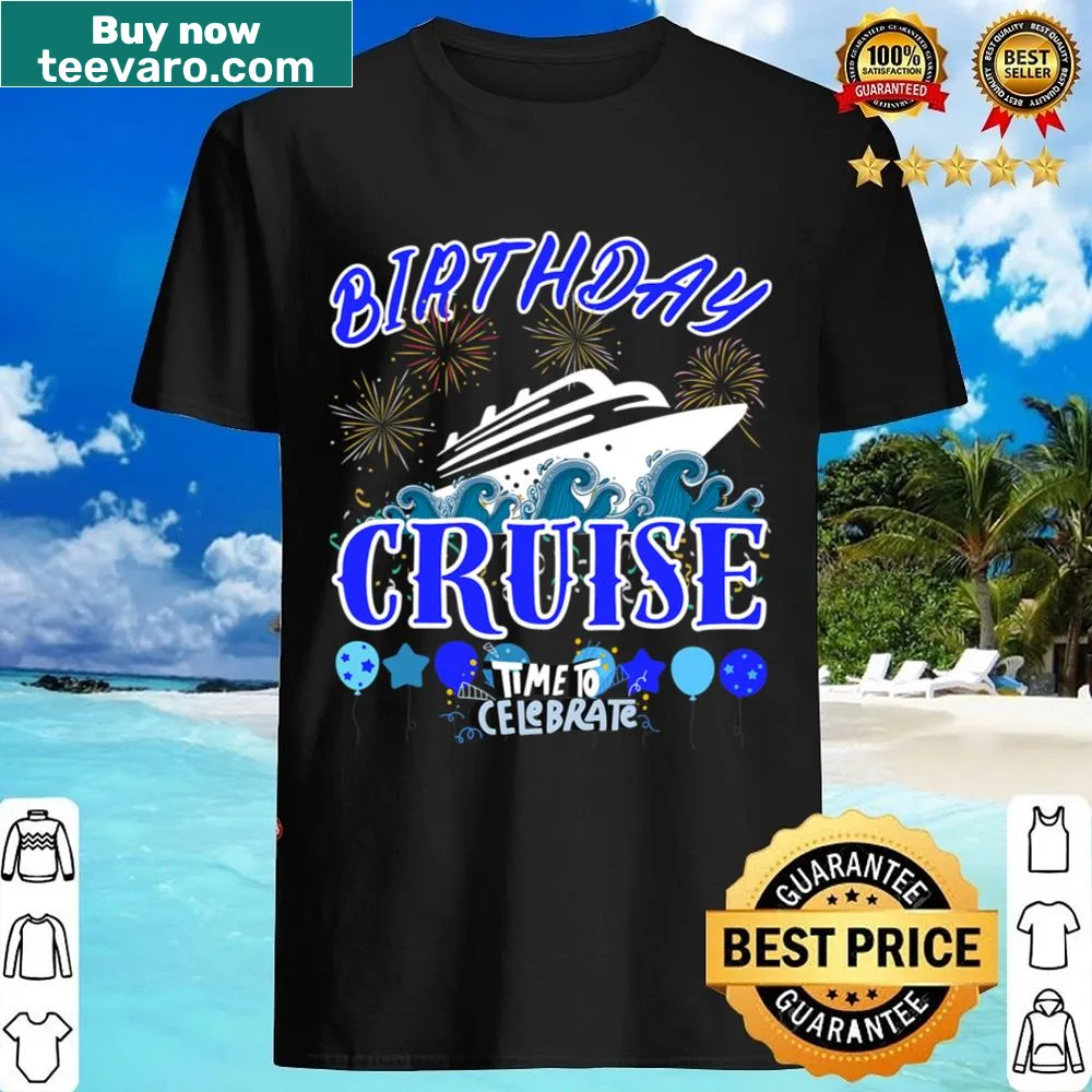 Fun shirt celebrating family birthdays on a cruise with a playful graphic design.