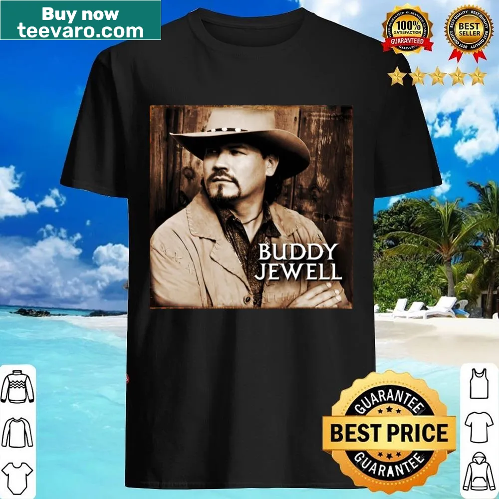Vintage-style shirt honoring Buddy Jewell with a musical theme.