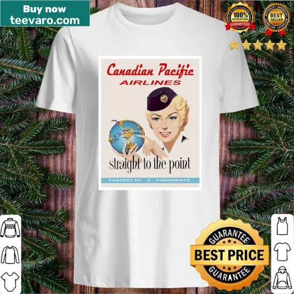 Vintage travel shirt featuring Canadian Pacific Airlines design.