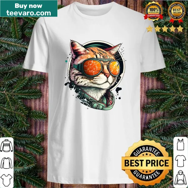 Retro eighties style shirt featuring a black cat design.