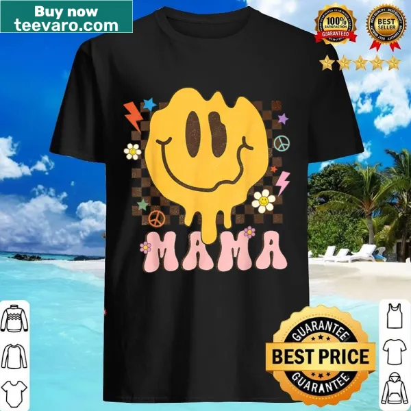 Retro smiley face design shirt for moms