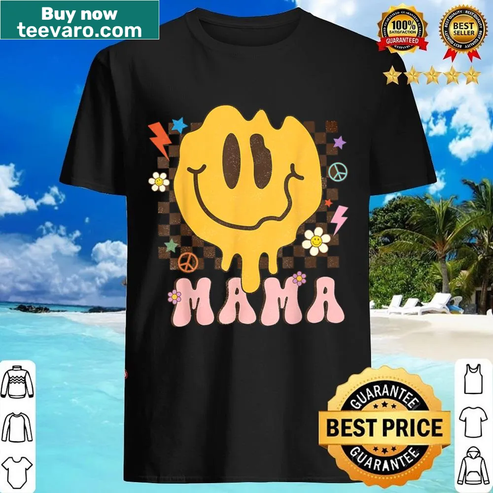 Retro smiley face design shirt for moms