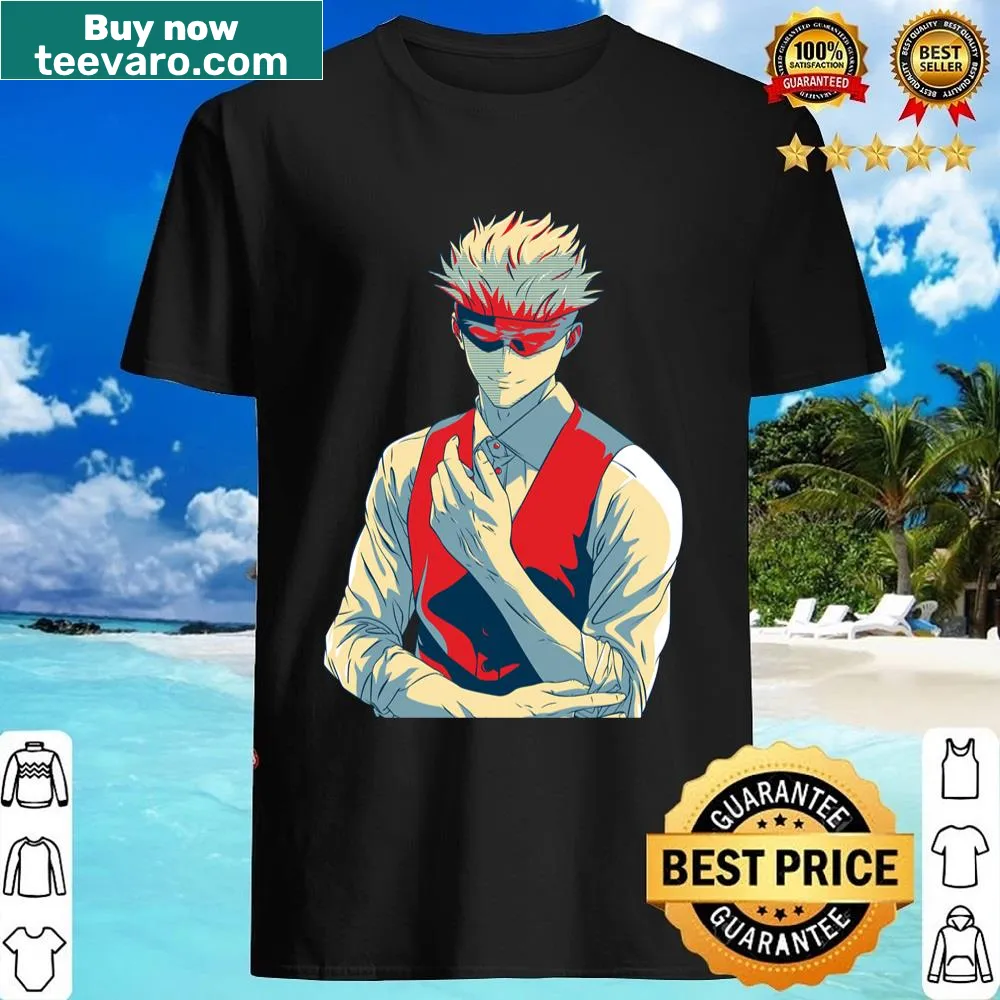 Illustrated shirt featuring Gojo Satoru with a hopeful theme