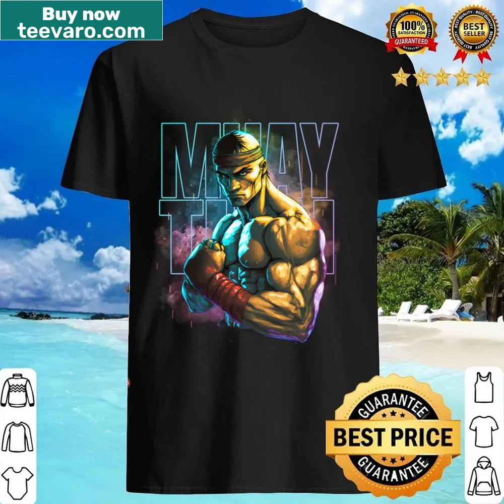 Muay Thai themed t-shirt featuring a warrior illustration
