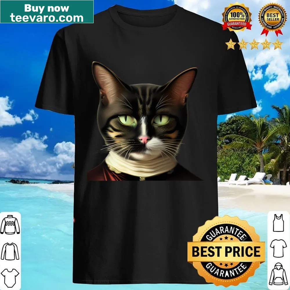 Vintage design of a cat in a Victorian setting on a shirt