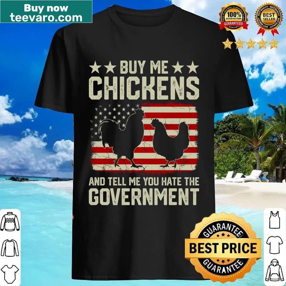 Funny shirt with vintage American flag and humorous political statement.