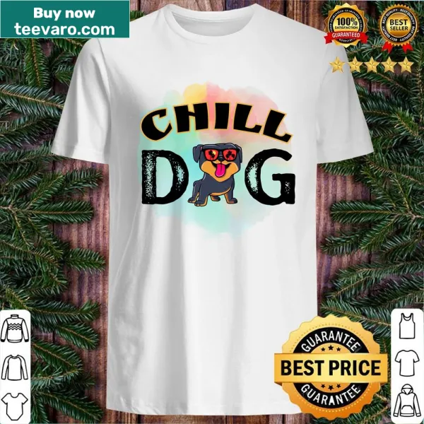 Playful shirt featuring a relaxed dog with sunglasses in a fun design.