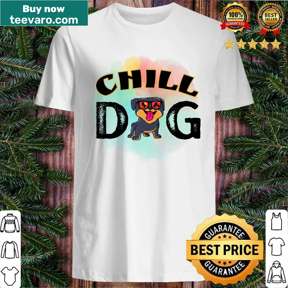 Playful shirt featuring a relaxed dog with sunglasses in a fun design.
