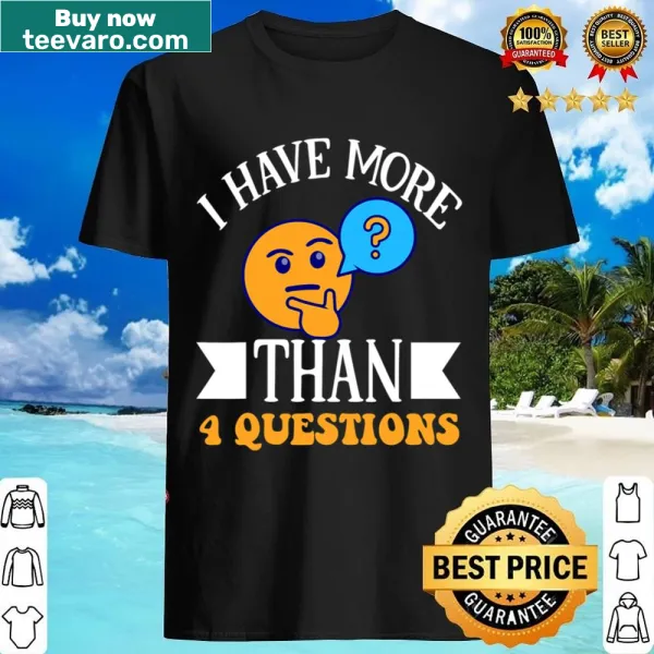 Kids' shirt with playful text for Passover Seder about questions