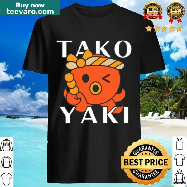 Whimsical takoyaki graphic on a playful food-themed shirt