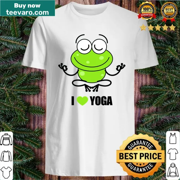 Shirt with illustration of a frog in warrior pose, ideal for yoga lovers