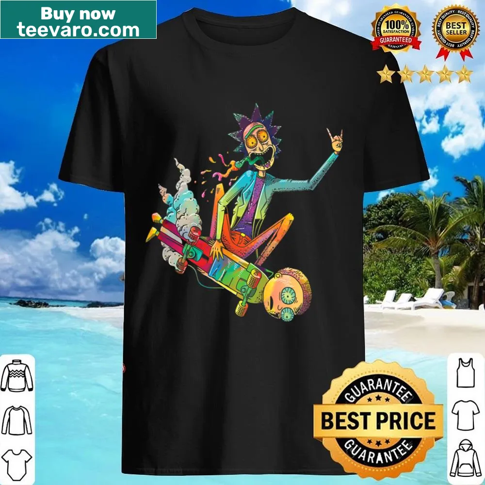 Graphic shirt featuring Rick and Morty characters in a humorous design
