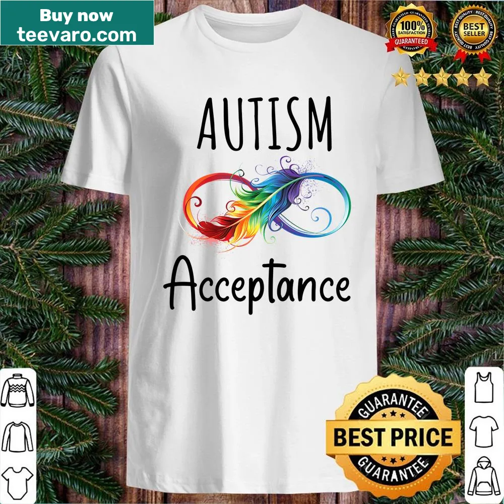 Teacher's shirt promoting autism awareness and acceptance for kids