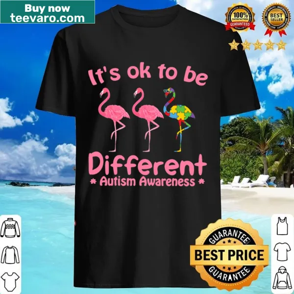 Flamingo design promoting autism awareness on a shirt