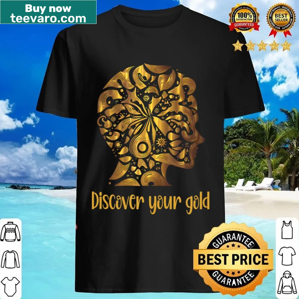 Golden text design promoting autism awareness on a shirt