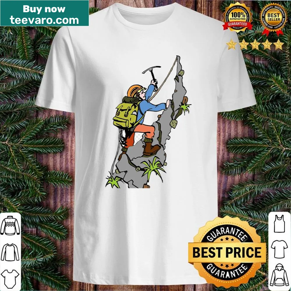 Inspirational climbing shirt with motivational typography