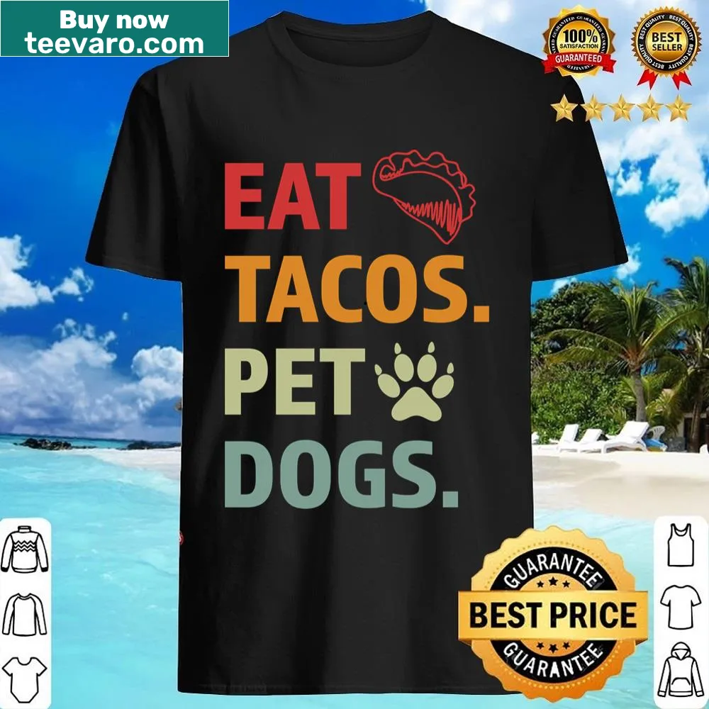 Vintage funny shirt featuring tacos and dogs graphic with playful text