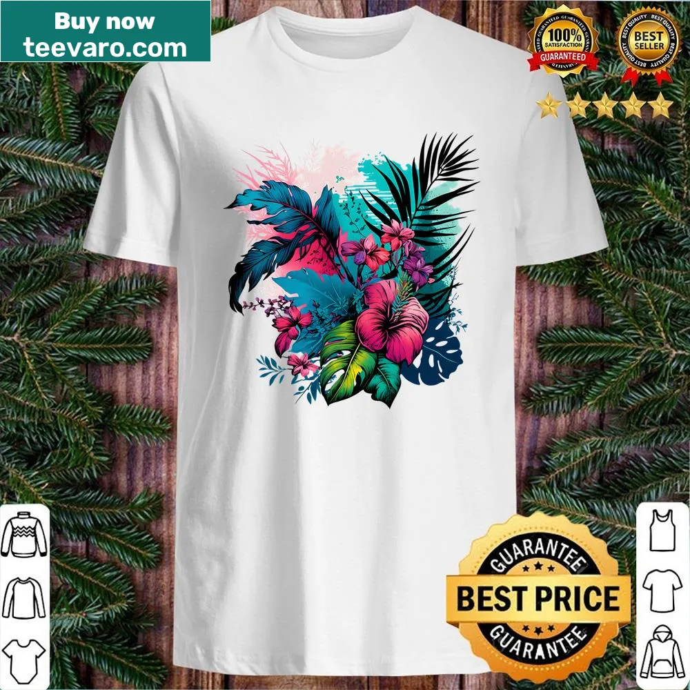 Illustrated floral design on a shirt featuring a bouquet and floristics theme