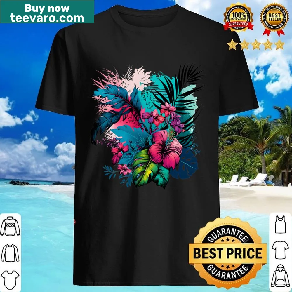 Floral art shirt with an illustrated bouquet design for florists