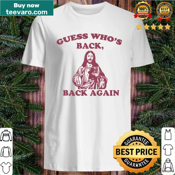 Easter shirt with the phrase 'Guess Who's Back Happy Easter!'.