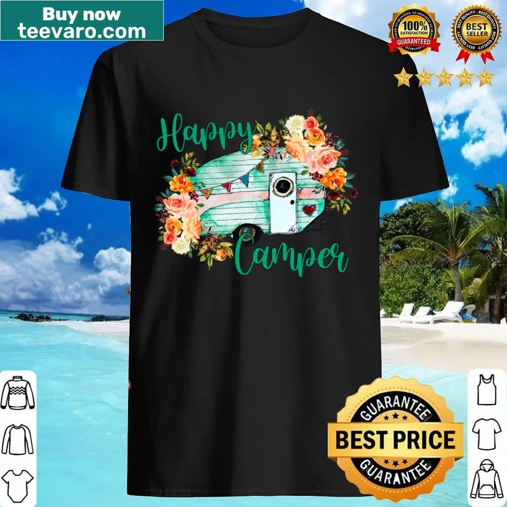 Funny camping shirt with 'Happy Camper' text