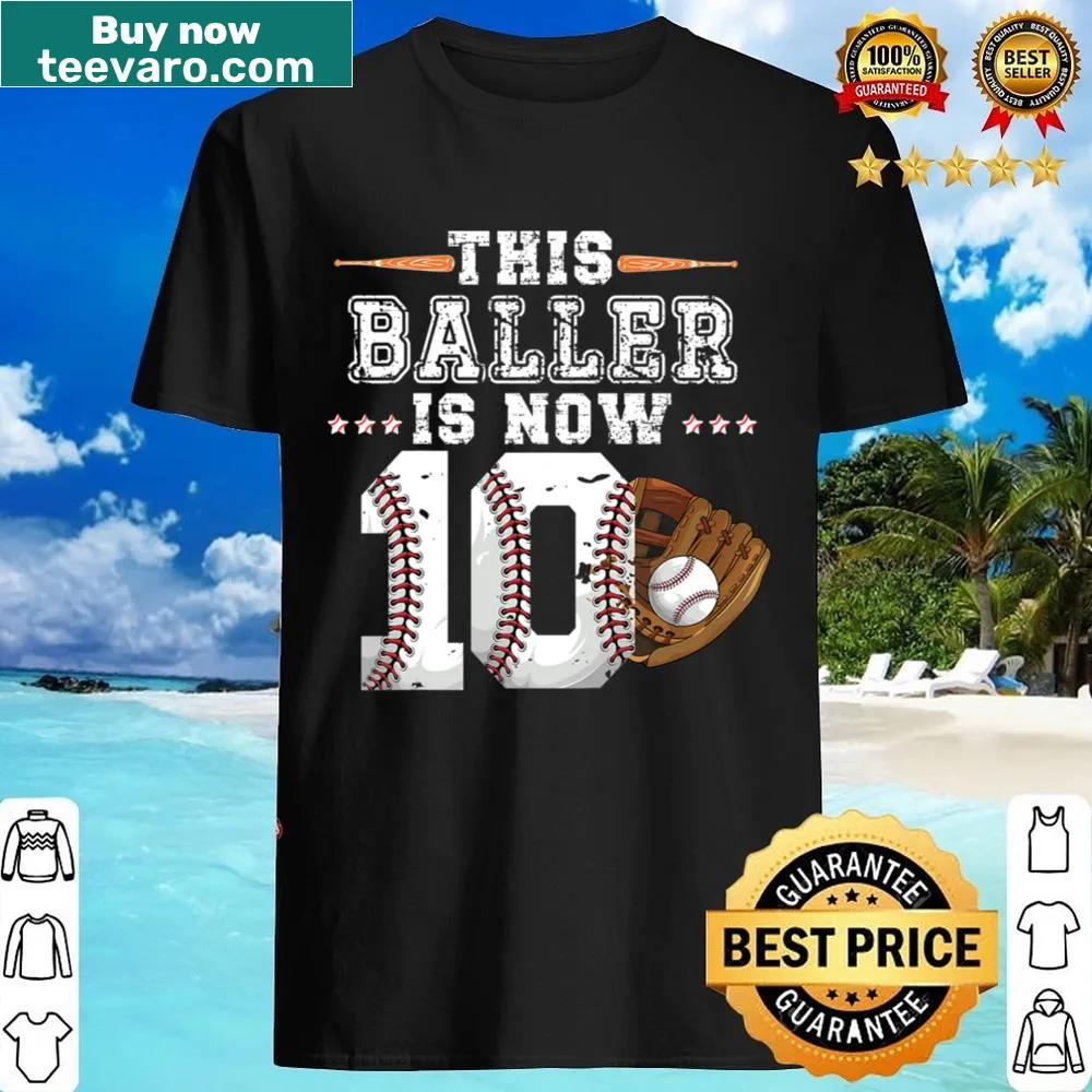 Baseball birthday shirt for 10-year-old boys