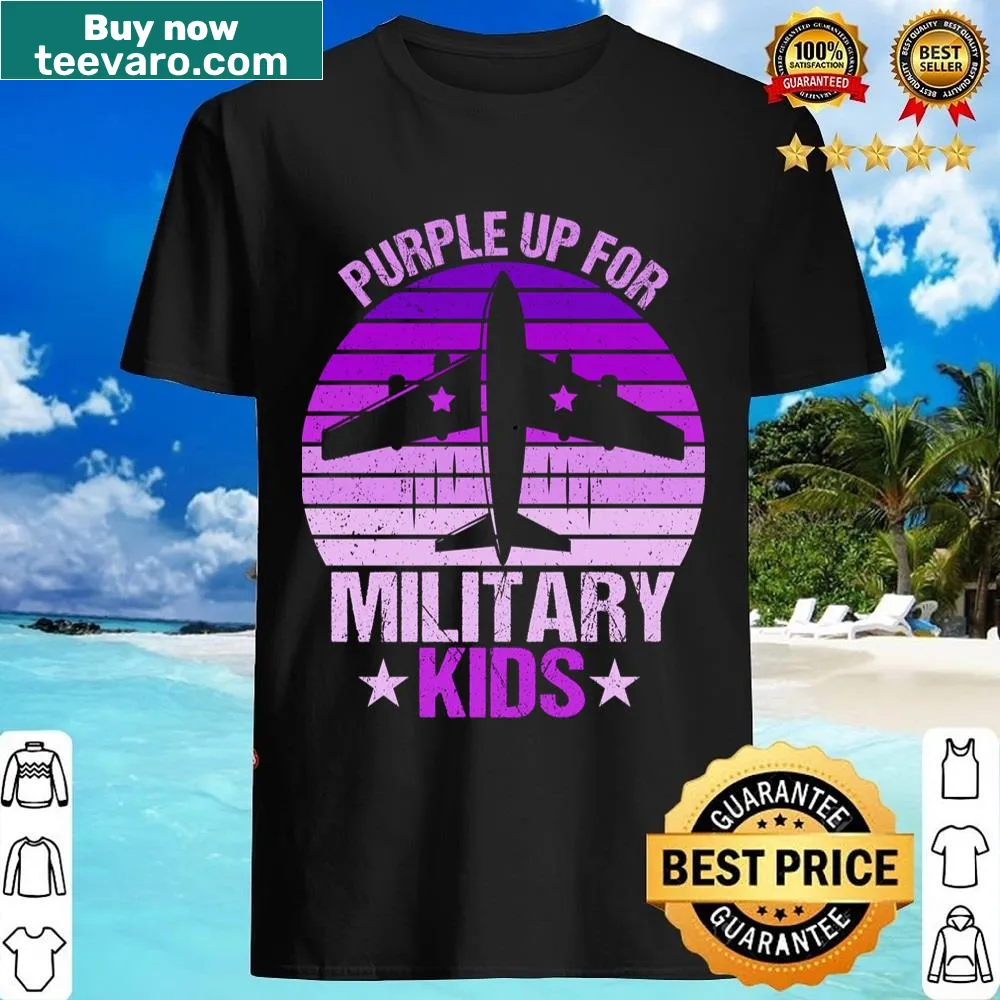 Vintage shirt celebrating Military Child Month with playful graphics.