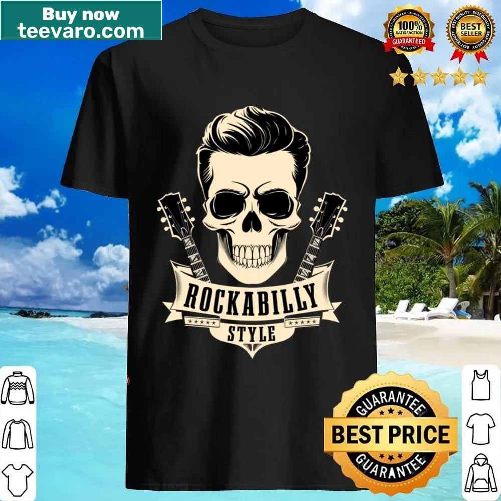 Vintage rockabilly shirt featuring a skull graphic
