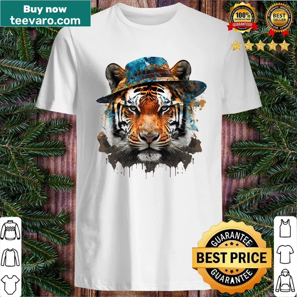 Artistic tiger design on shirt for animal lovers